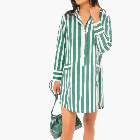 Forest Green Striped Bradley Dress 